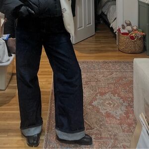 Calvin Klein Dark Wash Wide Leg Jeans